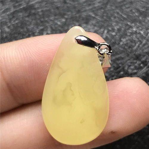 Bijoux Avec Pendentif En Forme De Goutte D'eau Pour Homme Et Femme, En Cristal Jaune Et Ambre, En Argent, 27x15x4mm, Aaaaa