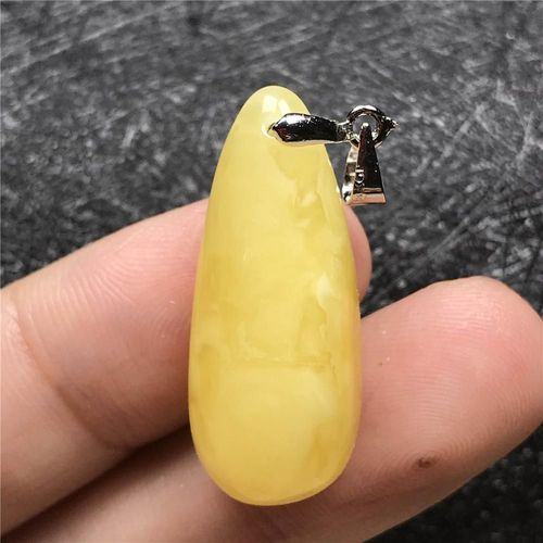 Collier Avec Pendentif En Forme De Goutte D'eau Pour Homme Et Femme, Bijoux En Cristal Naturel Jaune Ambre, En Argent, Tailles 29x12x9mm, Aaaaa