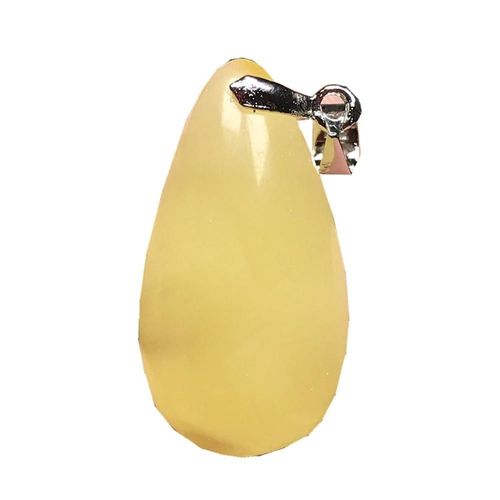 Bijoux Avec Pendentif En Forme De Goutte D'eau Pour Homme Et Femme, En Cristal Jaune Et Ambre, En Argent, 25x13x6mm, Aaaaa