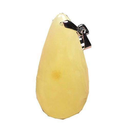 Collier Avec Pendentif En Forme De Goutte D'eau Pour Homme Et Femme, Bijou En Cristal Naturel Jaune Et Ambre, En Argent, Tailles 29x15x5mm, Aaaaa