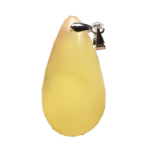 Bijoux Avec Pendentif En Forme De Goutte D'eau Pour Homme Et Femme, En Cristal Jaune Et Ambre, En Argent, 25x14x7mm, Aaaaa