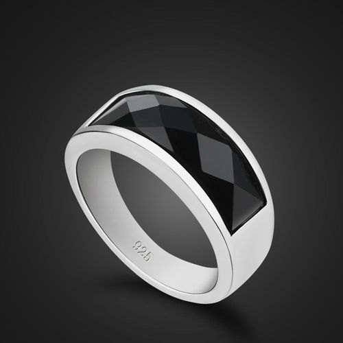 Bagues Vintage En Argent Sterling 100%, Bague En Agate Pour Femmes Et Hommes, Pierre Noire, Bijoux À La Mode, Cadeau De La Saint Valentin Bohème