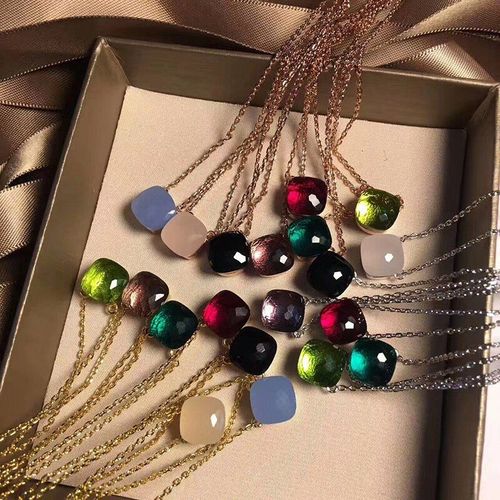 Bijoux De Marque En Cristal Coloré Pour Femmes, Collier De Couleur Bonbon, Mignon, À La Mode