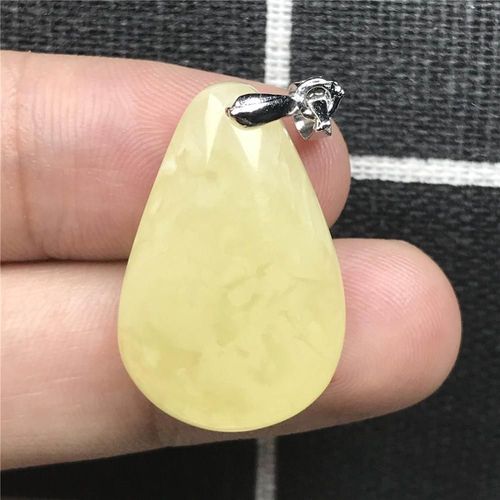 Bijoux À Pendentif En Ambre Jaune Naturel Pour Femmes Et Hommes, Pierres De Cristal Argent 25x17x6mm, Perles En Pierre Précieuse Reiki Aaaaa