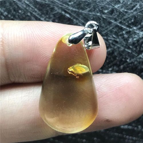 Pendentif En Ambre Jaune Naturel Pour Femme Et Homme, Bijoux De Guérison, Cristal, Argent, Perles Reiki, 24x14x8mm, Aaaaa