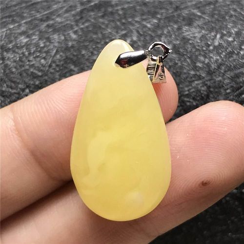 Bijoux Avec Pendentif En Forme De Goutte D'eau Pour Homme Et Femme, En Cristal Jaune Et Ambre, En Argent, 28x15x6mm, Aaaaa