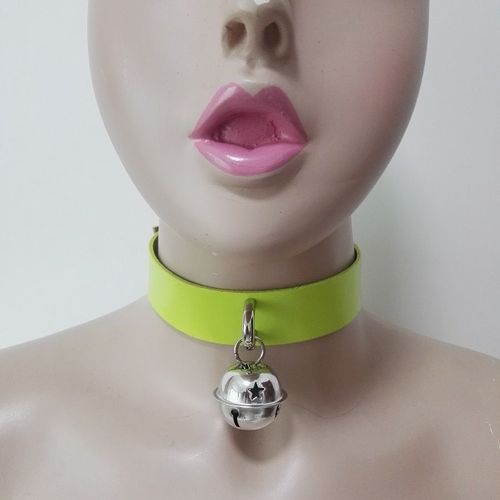 Collier Ras Du Cou En Cuir Vert Pour Femmes, Sexy, Punk, Fluorescent, Fait À La Main, Clou, Clochette, Hot Rock, Couples, Livraison Gratuite