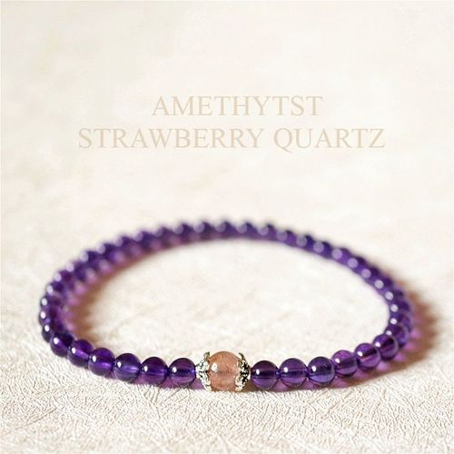 Bracelet En Argent Sterling 925 Pour Homme Et Femme, Améthyste, Fraise, Quartz, Amour Et Énergie, Livraison Directe