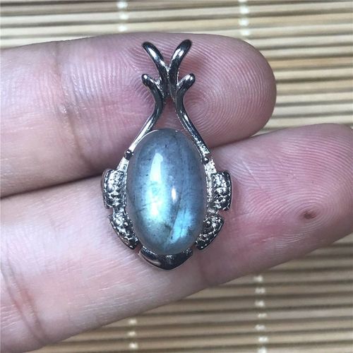Pendentif En Labradorite Bleue Naturelle Pour Femme Et Homme, Bijoux En Cristal Et Argent, Perles En Pierre De Lune, 32x21x8mm, Aaaaa