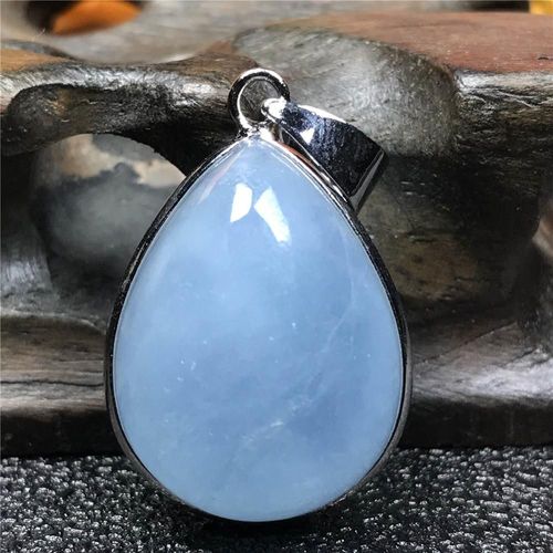 Pendentif Aigue Marine Bleu Naturel Pour Homme Et Femme, Bijoux En Cristal, Perles En Pierre, Goutte D'eau, Argent Aaaaa, 24x19x10mm