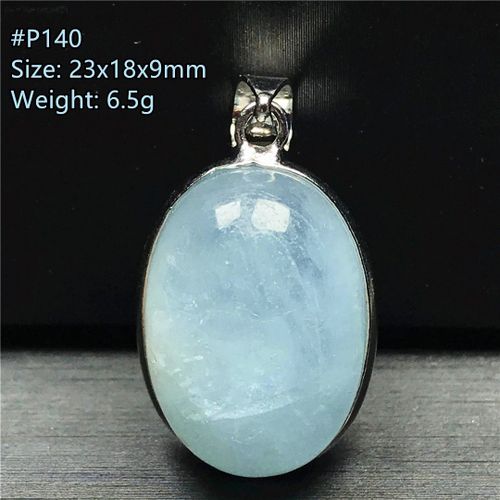 Pendentif En Aigue Marine Bleue Naturelle, Bijoux Pour Femmes Et Hommes, Pierre Ovale En Cristal, Perles En Argent, Pierre Précieuse À La Mode, 23x18x9mm, Aaaaa