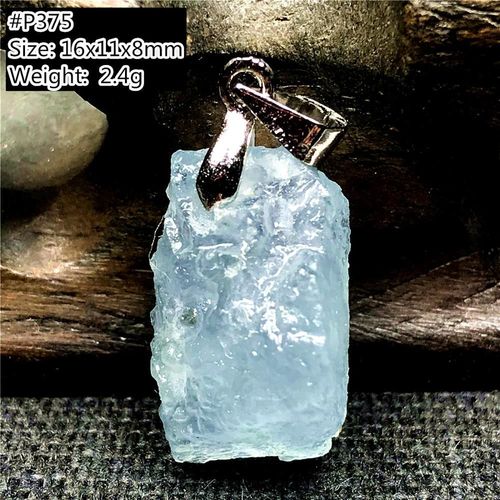 Pendentif En Cristal D'aigue Marine Bleu Océan, Bijoux Pour Femmes Et Hommes, Perles En Pierre De Guérison Claire, Pierre Précieuse En Argent Aaaaa