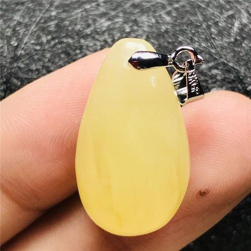 Bijoux Avec Pendentif En Forme De Goutte D'eau Pour Homme Et Femme, En Cristal Jaune Et Ambre, En Argent, 25x14x7mm, Aaaaa