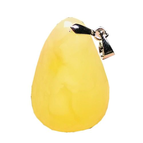 Bijoux Avec Pendentif En Forme De Goutte D'eau Pour Homme Et Femme, En Cristal Jaune Et Ambre, En Argent, 24x17x6mm, Aaaaa