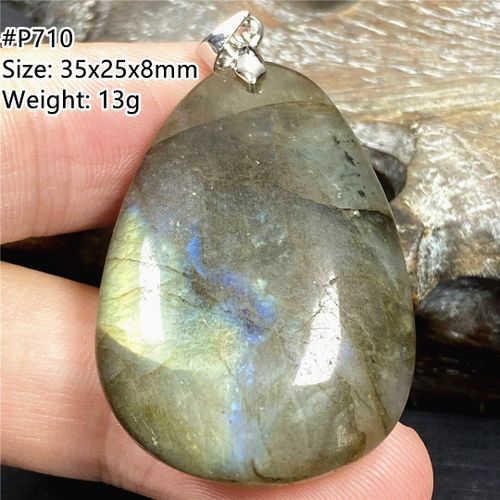Pendentif En Labradorite Naturelle Pour Femmes Et Hommes, Perles En Cristal Jaune Et Bleu, Pierre De Lune, Reiki, Aaaaa