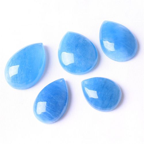 Pendentif En Aigue Marine Bleu Océan Pour Femme Et Homme, Perles En Cristal De 25x15mm, Bijou Reiki En Pierre Précieuse, Aaaaa