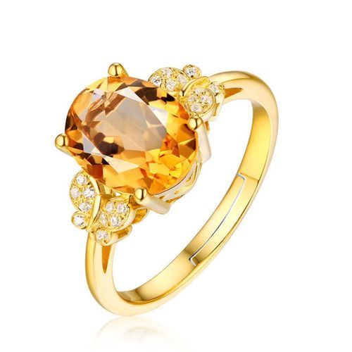 Bague En Citrine Jaune Naturelle, Bijoux Pour Femmes Et Hommes, Cadeau De Guérison, Quartz Cristal, Perles 12x10mm, Anneau Réglable En Argent Aaaaa