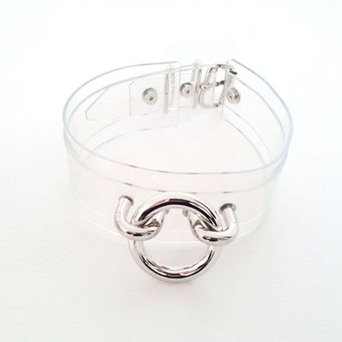 Collier Ras Du Cou Punk Pour Femmes, En Cuir Transparent, Fait À La Main, Harajuku, Collier Rond Rock Goth