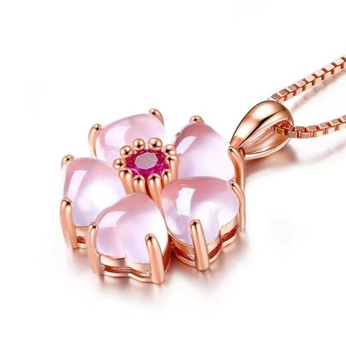 Pendentif En Forme D'étoile En Quartz Rose Naturel Véritable, 20x20mm, Fleur, C¿Ur, Reine Du Maroc, Fermoir En Cristal, Bijoux Aaaaa