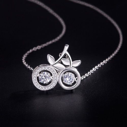 Collier En Zircon Cubique Pour Femmes, Pendentif En Forme De Cerise, Mignon, Ras Du Cou, En Argent Sterling 100% 925, Bijoux Bohème, Offre Spéciale, Vente En Gros