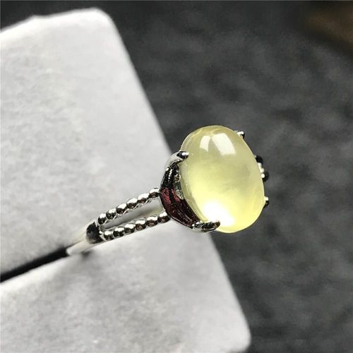 Bague Jaune Ambre Naturelle Pour Femmes Et Hommes, 9x7mm, Amour Beauté, Perles En Cristal Et Argent, Bijoux En Pierres Précieuses, Anneau Réglable Aaaaa