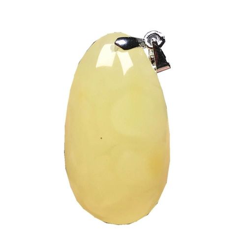 Bijoux Avec Pendentif En Forme De Goutte D'eau Pour Homme Et Femme, En Cristal Jaune Et Ambre, En Argent, 30x17x7mm, Aaaaa