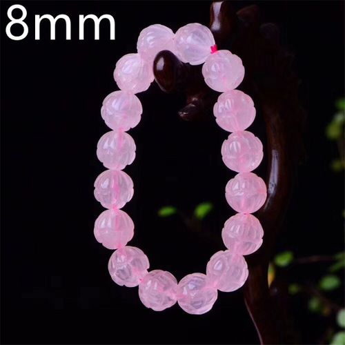 Bracelet En Quartz Rose Naturel Pour Femmes Et Hommes, Bijoux, Cadeau D'amour, Pierre De Cristal Sculptée, Perles De Lotus, Brins De 8mm 10mm, Aaaaa