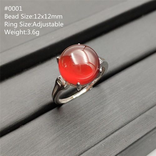 Bague En Argent Sterling 925 Pour Femme Et Homme, Bijou En Quartz Naturel Orange Grenat Rouge, Réglable, En Cristal, 14x10mm, Aaaaa