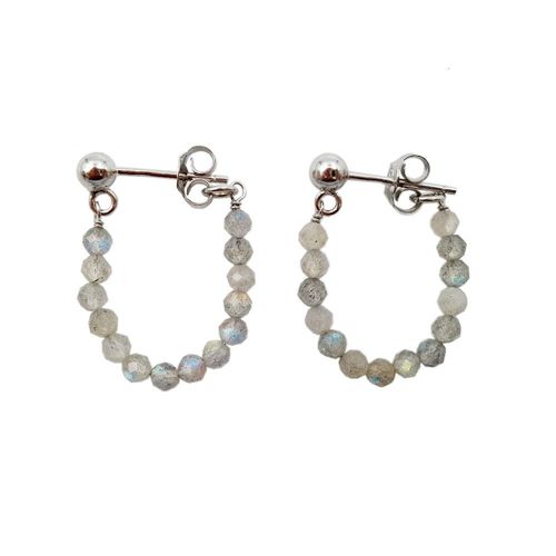 Boucles D'oreilles En Pierre Véritable Labradorite, Bijoux En Argent Sterling 925, Fabrication Artisanale, Joli Cadeau Pour Femmes, Livraison Directe