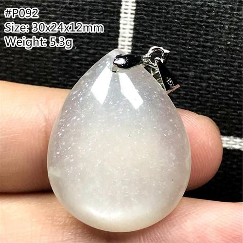 Collier En Pierre De Lune Blanche Naturelle, Pendentif Pour Femme Et Homme, Perles En Argent, Goutte D'eau, Pierre Précieuse Aaaaa