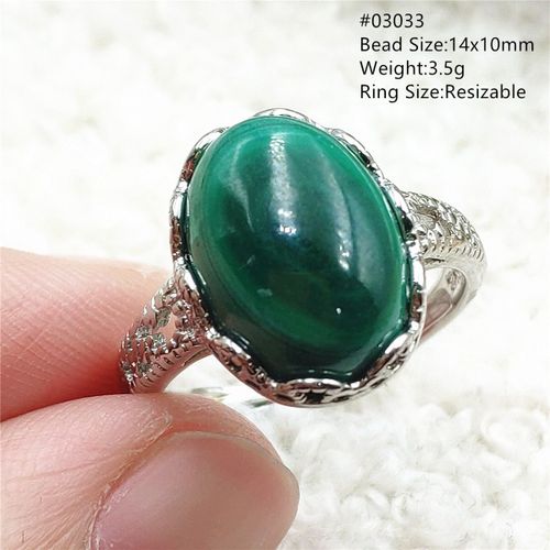 Bague Ajustable En Argent Sterling 925 Pour Femme, Bague En Malachite Verte Naturelle, Chrysocolla, Nouveau, 14x10mm, Cristal Aaaaa