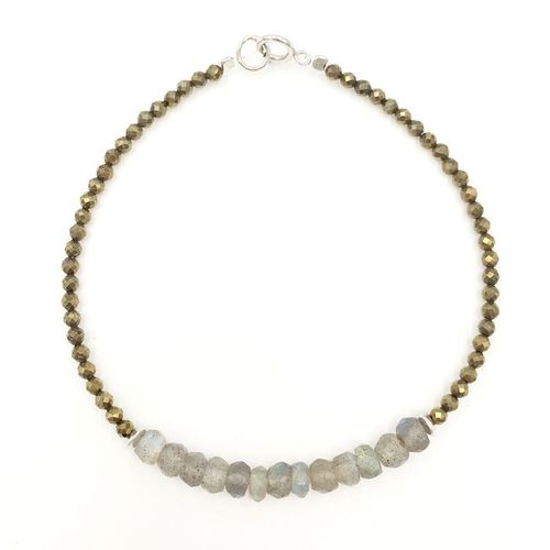 Bracelet Délicat En Pyrite Labradorite Pour Hommes Ou Femmes, Bijoux En Argent Sterling 925, Pierre De Guérison, 7 8 Pouces, Livraison Directe