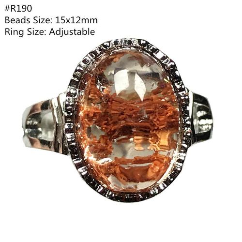 Bague À Quartz Fantôme Rouge Naturel Pour Femme Et Homme, En Argent Et Cristal, Perles De Jardin, Pierres Précieuses De Beauté, Ajustable, Bijoux Aaaaa