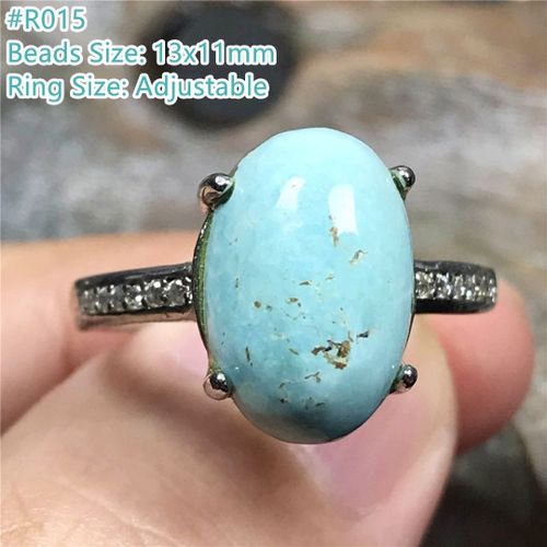 Bague Turquoises Naturelles Pour Hommes Et Femmes, Bijoux En Cristal, Perles De 13x11mm, Pierre Précieuse, Argent, Ajustable, Aaaaa
