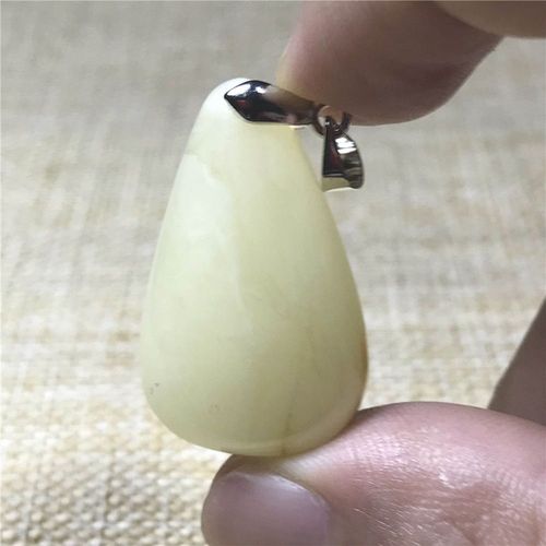 Pendentif Naturel Jaune Ambre Pour Femmes Et Hommes, Amour Beauté, Cadeau De Guérison, Cristal Argent 30x19x7mm, Perles Bijoux En Pierres Précieuses Aaaaa