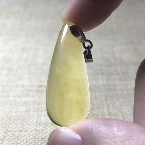Pendentif Jaune Ambre Naturel Pour Femmes Et Hommes, Cadeau De Guérison D'amour, Cristal Argent 33x14x5mm, Perles Bijoux En Pierres Précieuses Reiki Aaaaa