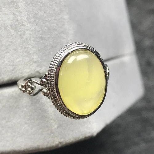 Bague Jaune Ambre Naturelle Pour Femmes Et Hommes, 15x10mm, Cristal, Perles, Ajustable, Bijou, Cadeau De Guérison, Reiki, Aaaaa