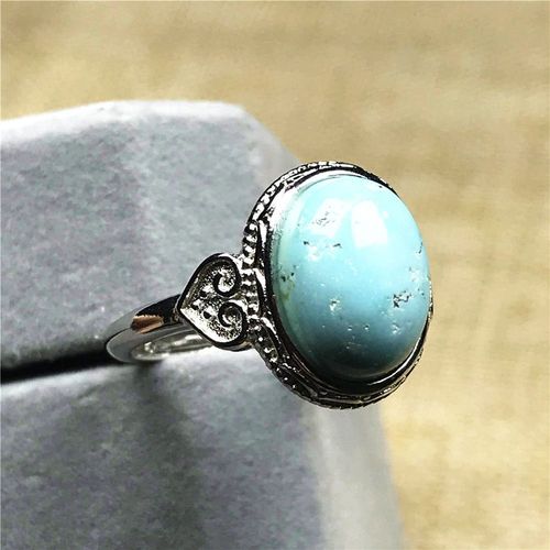 Bague En Argent Et Cristal Naturel Turquoise Pour Homme Et Femme, Bijoux Ajustable, Perles De 13x10mm, Cadeau D'amour, Aaaaa