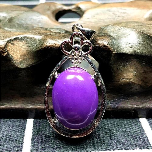 Collier Pendentif Violet Naturel Pour Femme Et Homme, Cristal 16x12mm, Perles Ovales, Argent, Bijoux À La Mode Aaaaa