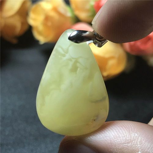 Pendentif En Ambre Jaune Naturel Pour Femmes Et Hommes, Pierre De Guérison, Cristal S925, Argent 27x19x8mm, Bijoux En Pierres Précieuses Aaaaa