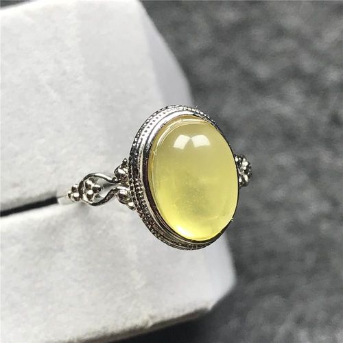 Bague En Ambre Jaune Naturel Pour Femmes Et Hommes, Bijou En Pierre De Guérison, En Cristal, Perles Réglables, 14x10mm, Cadeau De Beauté Aaaaa