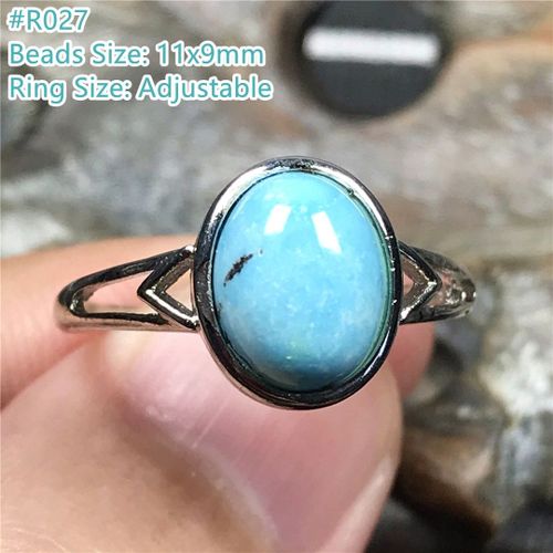 Bague En Turquoise Naturelle Pour Homme Et Femme, Bijou Ajustable En Argent, Perle De Cristal, Pierre Précieuse, Cadeau De Guérison, Amour, Aaaaa