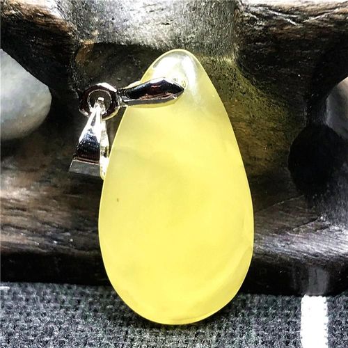 Pendentif Jaune Ambre Naturel Pour Femme Et Homme, En Cristal, 21x12x4mm, Perles, Goutte D'eau, Pierre En Argent, Bijoux Aaaaa