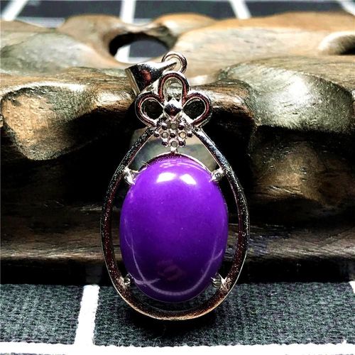 Collier Pendentif En Argent Violet Naturel Pour Femme Et Homme, 16x12mm, Perles Ovales En Cristal, Bijoux À La Mode Aaaaa