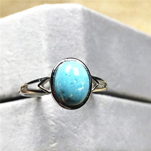 Bague En Argent Et Cristal Naturel Turquoise Pour Femme Et Homme, Bijou Avec Perles De 11x9mm, Anneau Réglable, Cadeau D'amour, Aaaaa