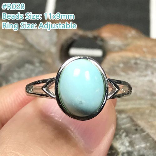 Bague En Turquoise Naturelle Pour Femmes Et Hommes, Cadeau D'anniversaire, Cristal, Perles 11x9mm, Pierre En Argent, Bijoux, Bague Ajustable Aaaaa