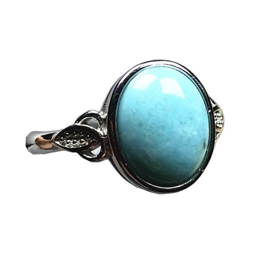 Bague Turquoise Naturelle Pour Femme Et Homme, Cadeau De Fête D'amour, Argent Et Cristal, Perles De 12x10mm, Bijoux En Pierre, Anneau Ajustable Aaaaa
