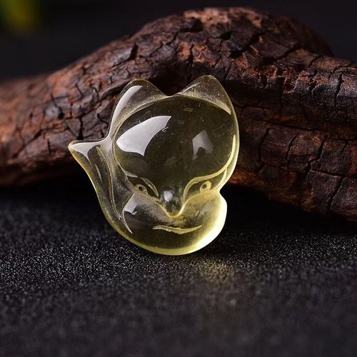 Pendentif En Quartz Citrine Jaune Naturelle, Bijoux En Renard Sculpté Pour Femmes Et Hommes, Cadeau D'amour, Perles En Cristal De 26x14x12mm, Aaaaa