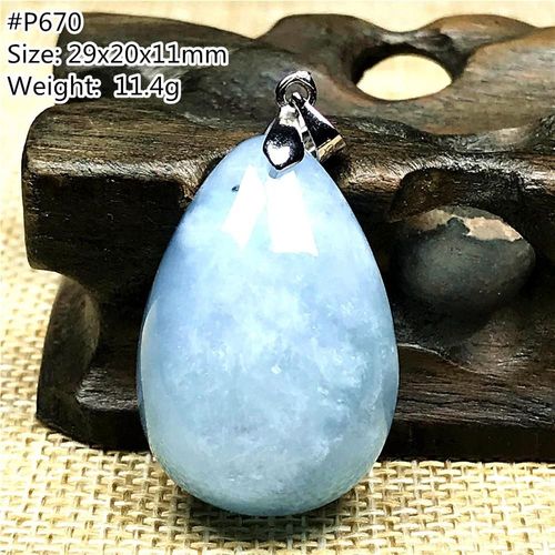 Pendentif Aigue Marine Bleu Océan Pour Femmes Et Hommes, Perles En Pierre De Cristal, Argent, Bijoux En Pierre Précieuse Aaaaa