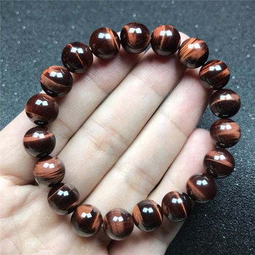 Bracelet En ¿Il De Tigre Rouge Naturel 10mm Pour Femme Et Homme, Perles Rondes Brésiliennes En Cristal, Brins De Pierres Précieuses, Bijoux Aaaaa
